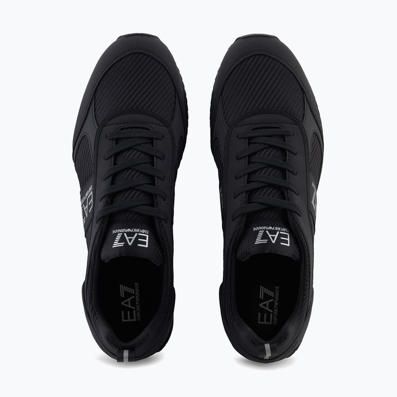 EA7 Emporio Armani Nero & Bianco Carbon triplo nero / argento logo scarpe 12