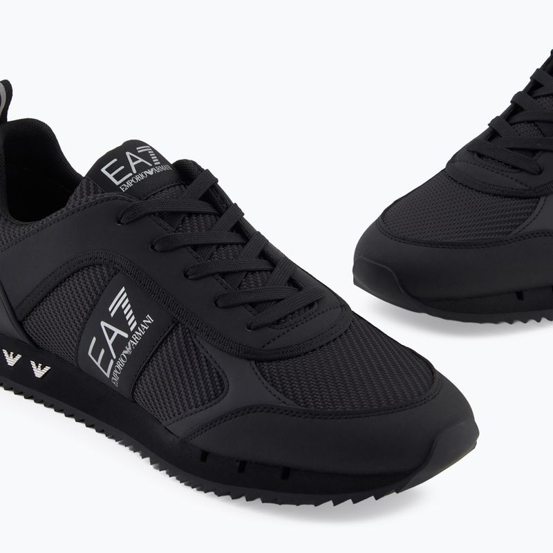 EA7 Emporio Armani Nero & Bianco Carbon triplo nero / argento logo scarpe 13