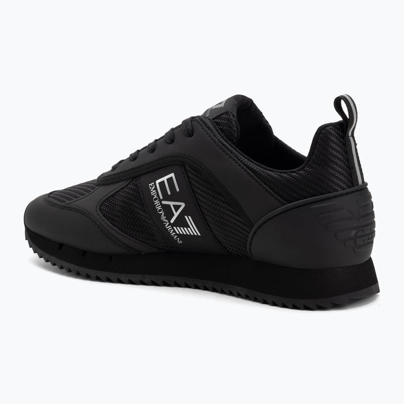 EA7 Emporio Armani Nero & Bianco Carbon triplo nero / argento logo scarpe 3