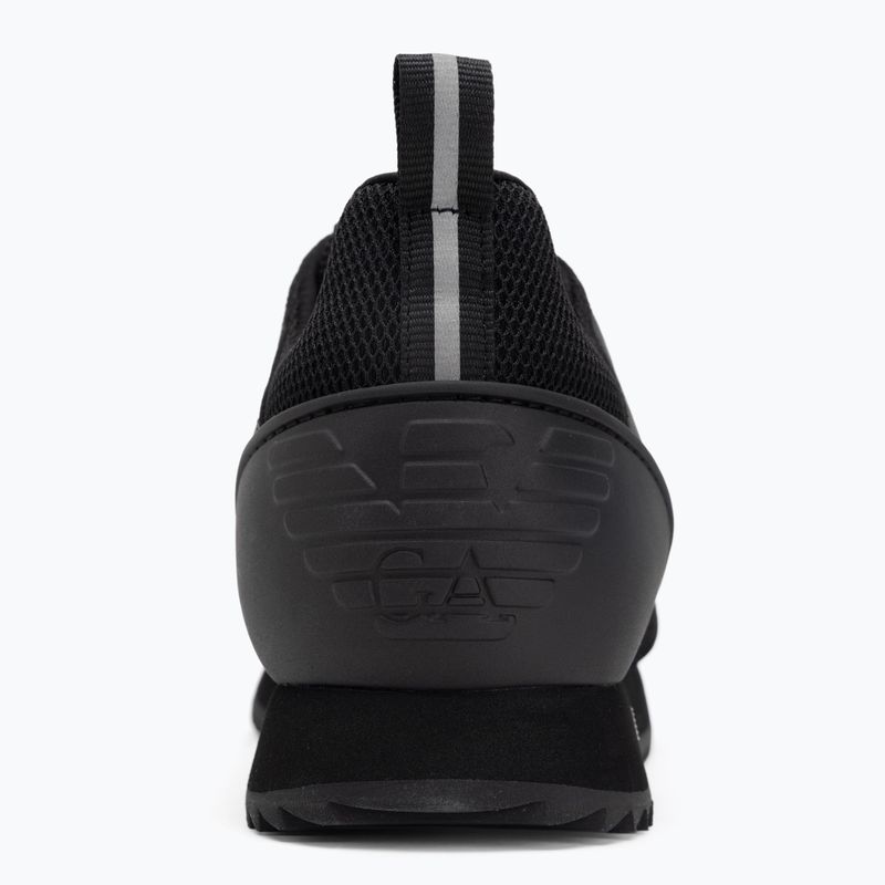 EA7 Emporio Armani Nero e Bianco in pelle scamosciata triplo nero micropunch scarpe 6