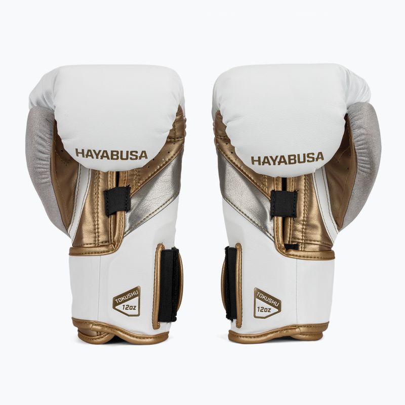 Guantoni da boxe Hayabusa T3 bianco/oro 3