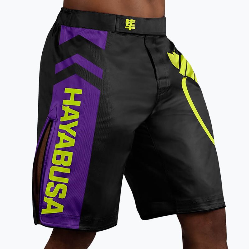 Pantaloncini da allenamento Hayabusa Icon Fight nero/giallo 2
