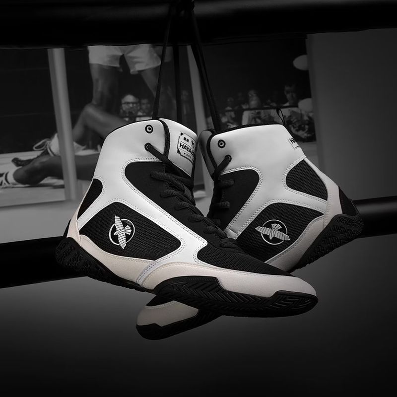 Hayabusa Pro Boxing scarpe da boxe uomo bianco nero 5