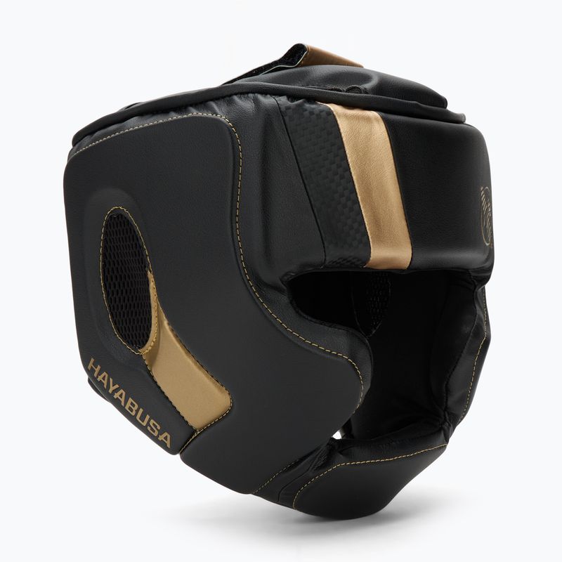 Casco da boxe Hayabusa T3 Headgear nero/oro