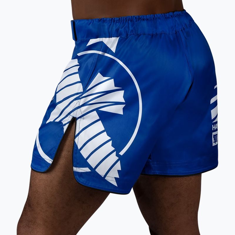 Pantaloncini da allenamento da uomo Hayabusa Icon Mid-Thigh MMA blu/bianco 3