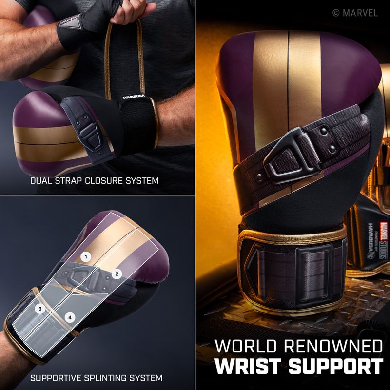 Guantoni da boxe Hayabusa Marvel's Batroc viola/oro 16