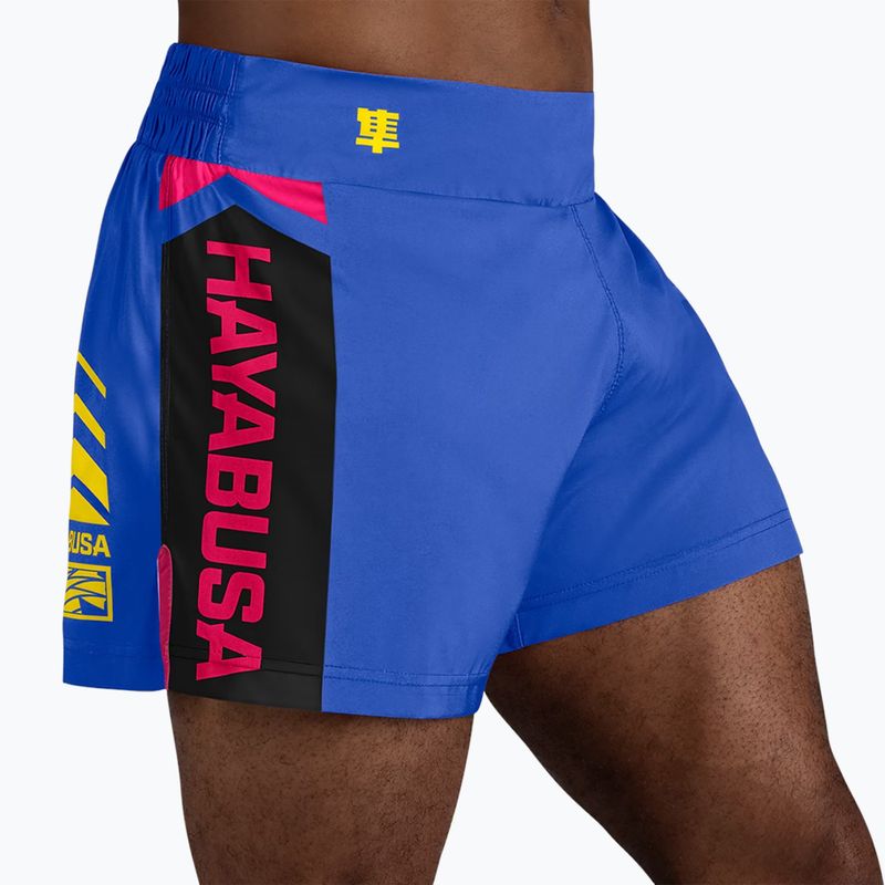 Pantaloncini da allenamento Hayabusa Icon Kickboxing da uomo blu/giallo 2