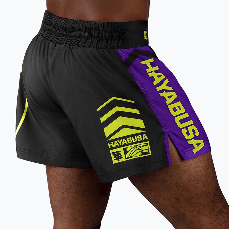 Pantaloncini da allenamento Hayabusa Icon Kickboxing uomo nero/giallo 2