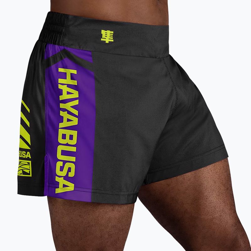 Pantaloncini da allenamento Hayabusa Icon Kickboxing uomo nero/giallo 4