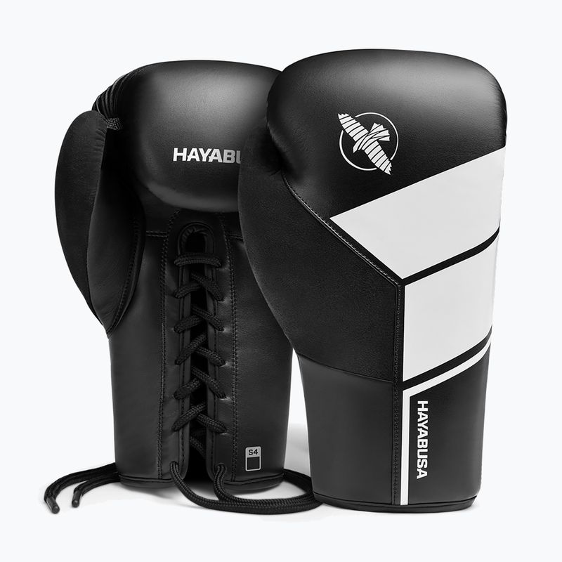 Guanti da boxe Hayabusa S4 Lace Up bianco/nero 8