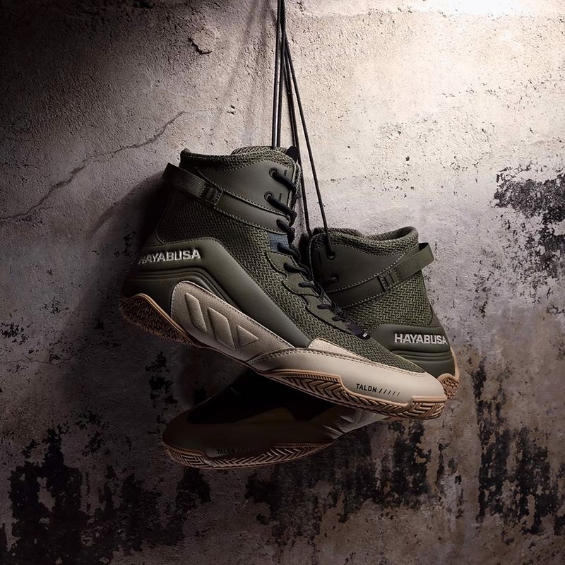 Scarpe da boxe Hayabusa Talon Boxing verde/tan da uomo 11