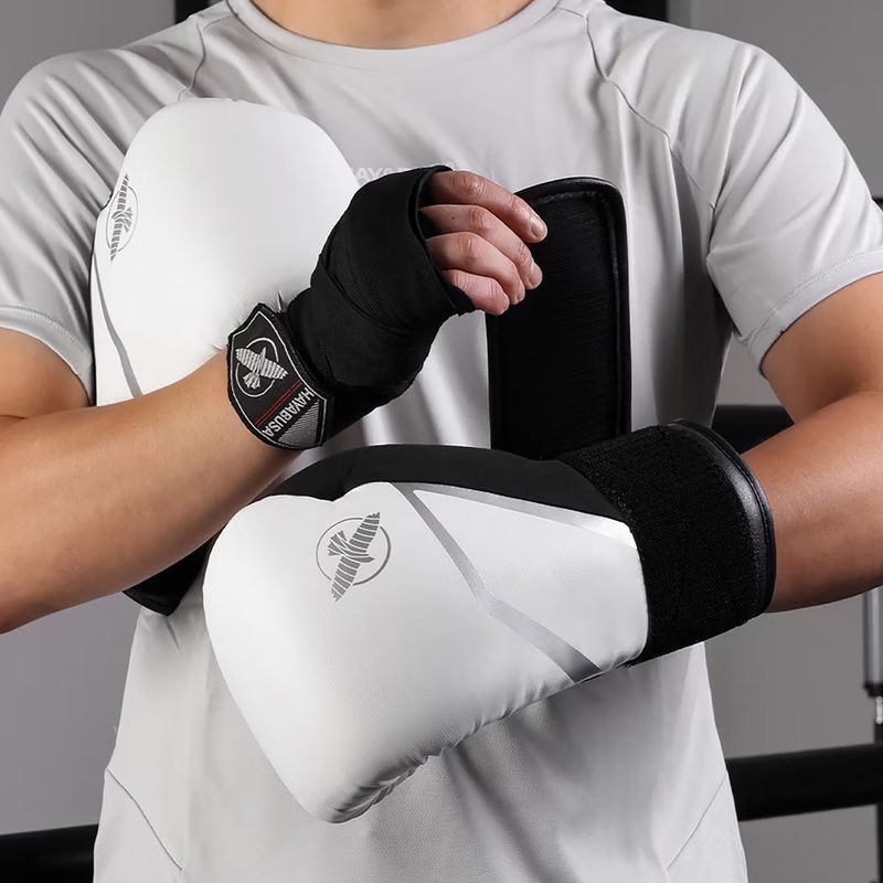 Guantoni da boxe Hayabusa E1 Boxing white/silver 5
