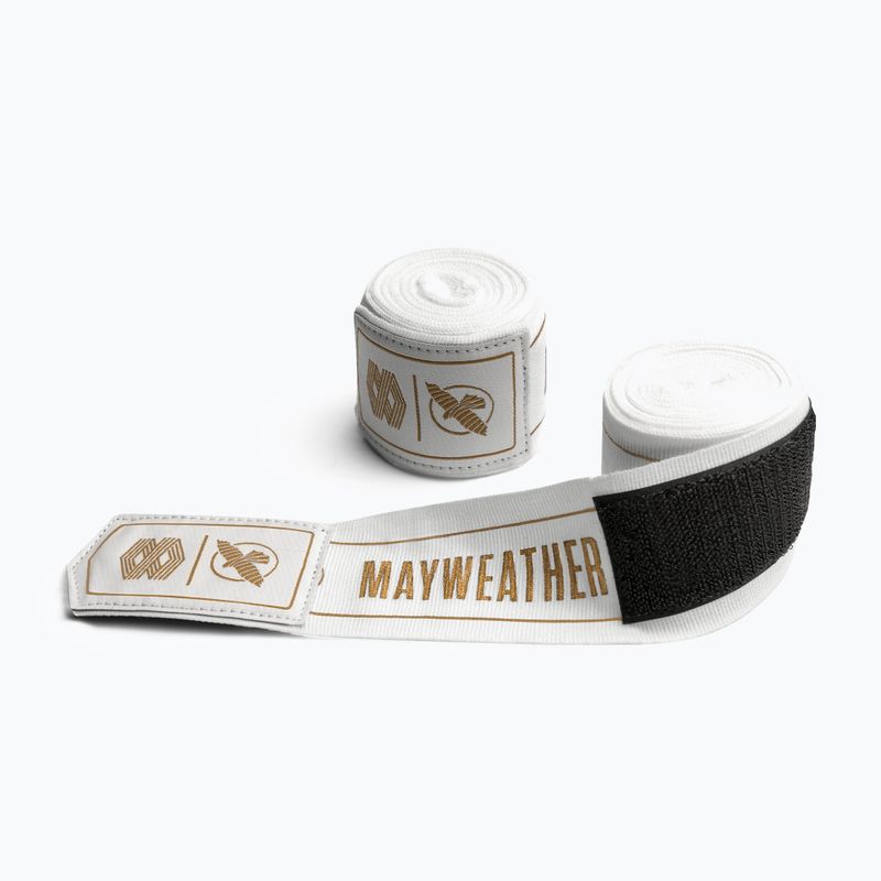 Bende da boxe Hayabusa Mayweather Stretch Hand Wraps 450 cm white/gold 2