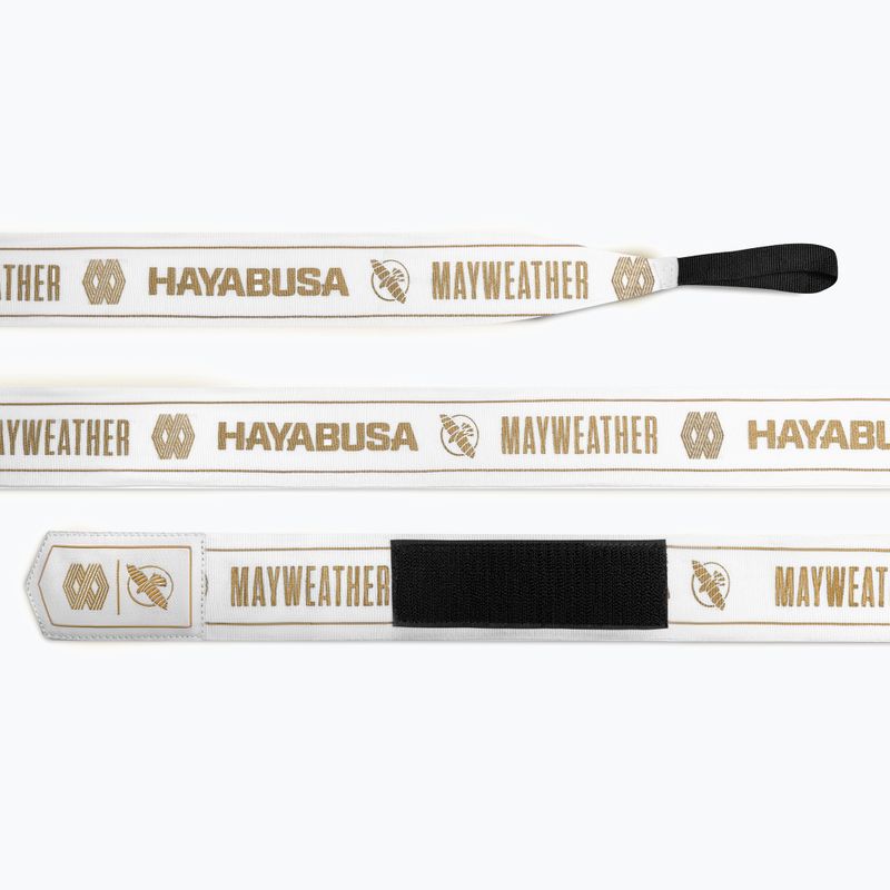 Bende da boxe Hayabusa Mayweather Stretch Hand Wraps 450 cm white/gold 3