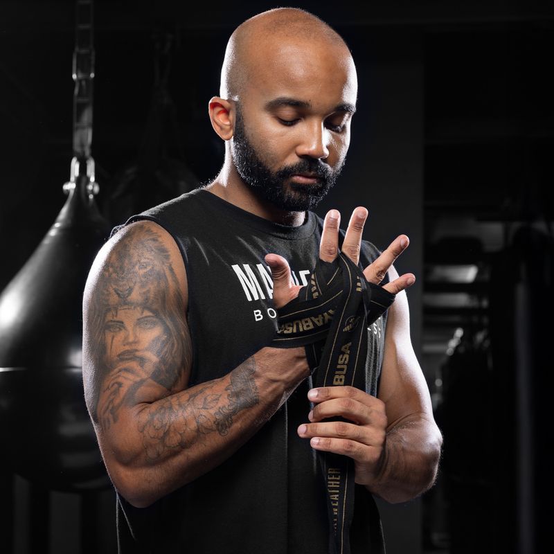 Bende da boxe Hayabusa Mayweather Stretch Hand Wraps 450 g black/gold 5