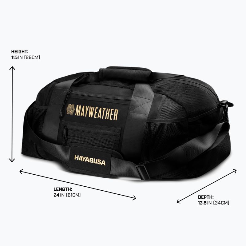 Borsa da ginnastica Hayabusa Mayweather in rete 70 l nero/oro 3