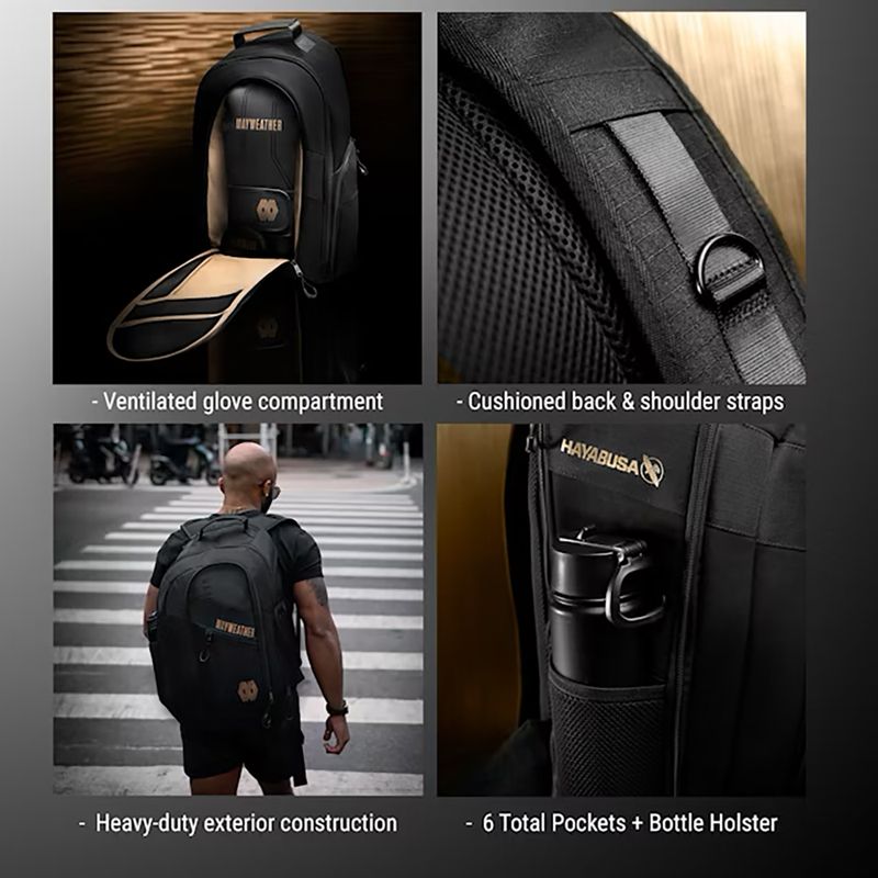 Zaino da allenamento Hayabusa Mayweather Boxing 30 l nero/oro 12