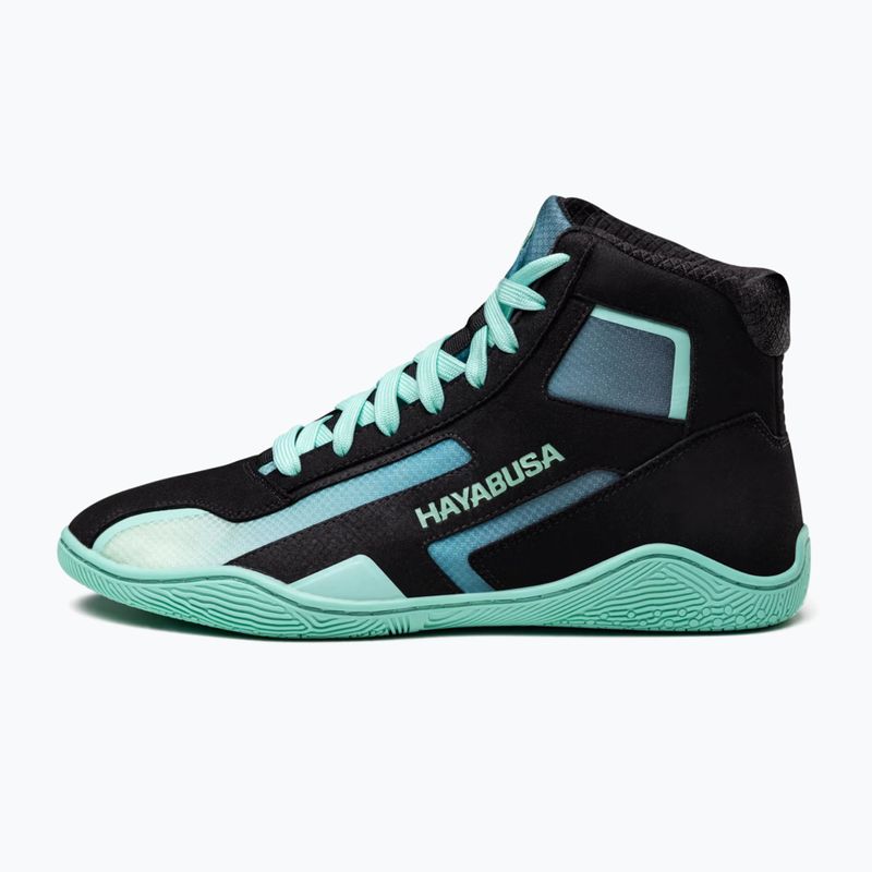 Scarpe da boxe Hayabusa Surge black/cyan 2