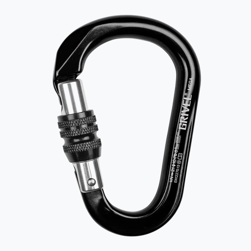 Moschettone da arrampicata Grivel Mega K6N Screw Lock black/black