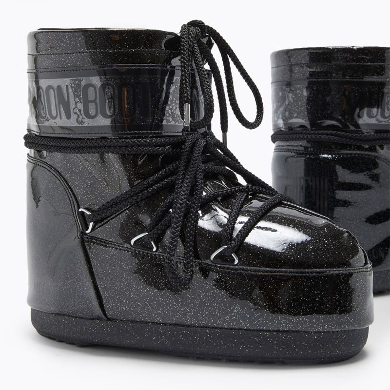 Donna Moon Boot Icon Low Glitter nero stivali da neve 8