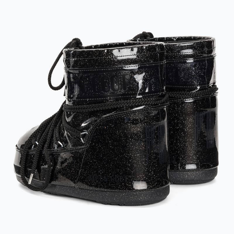 Donna Moon Boot Icon Low Glitter nero stivali da neve 3