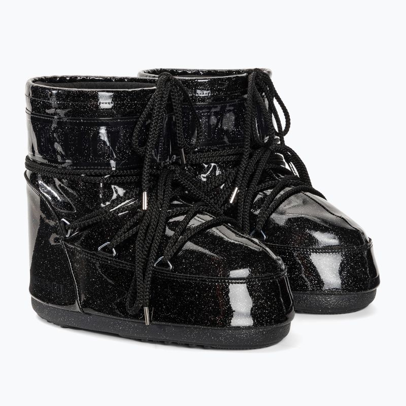Donna Moon Boot Icon Low Glitter nero stivali da neve 4