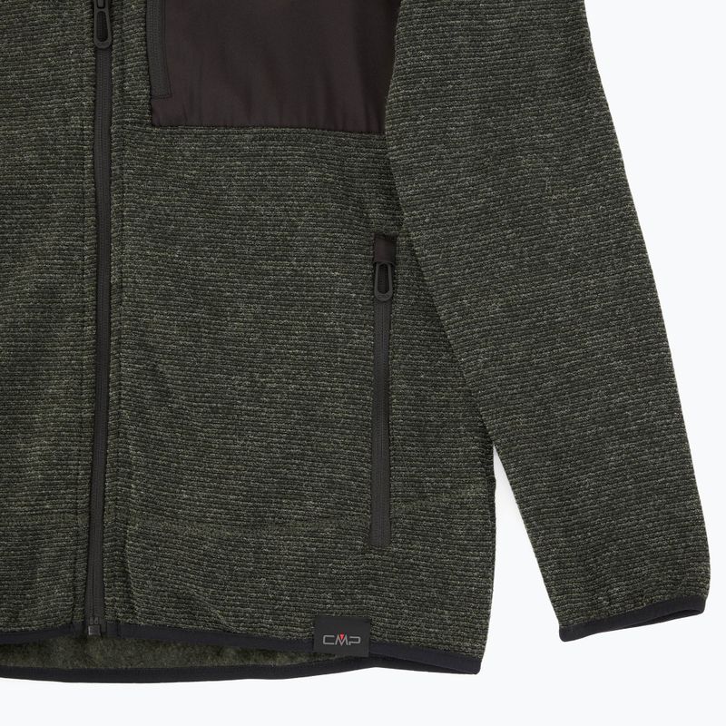 Pile da uomo CMP 35H3907 Melange lavorato a maglia forest melange/black/ferrari red 3