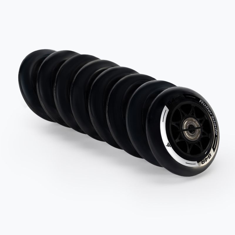 Rollerblade 84 mm/80A + SG7 + 8 mm ruote rollerblade con cuscinetti 8 pezzi nero. 2