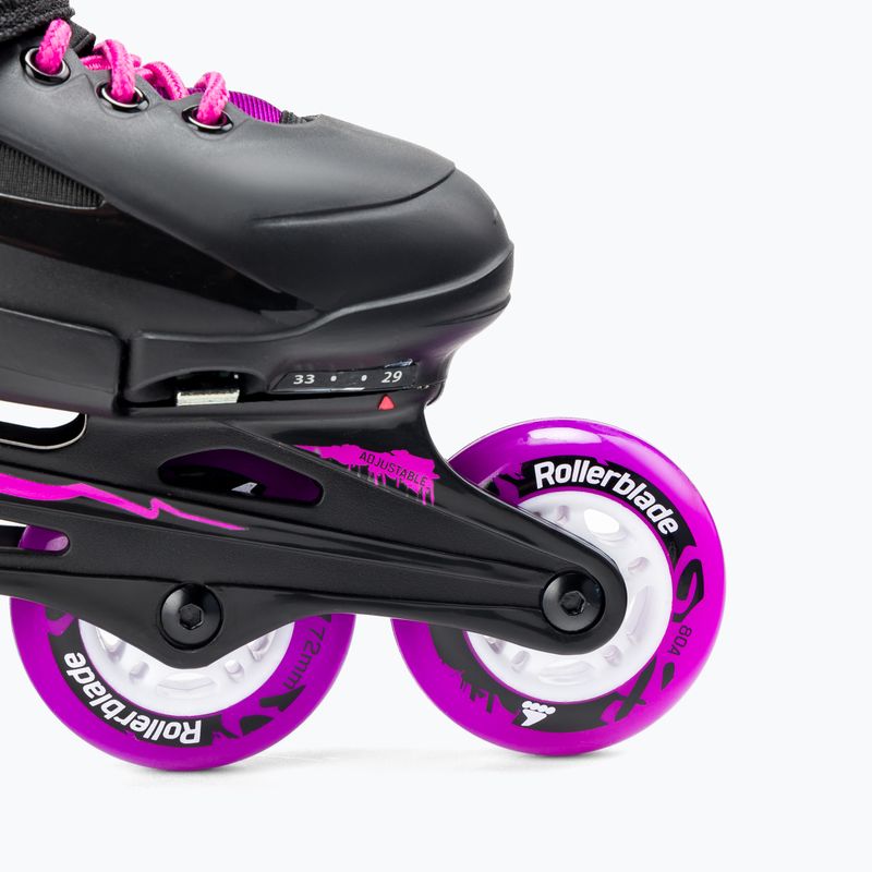 Pattini a rotelle per bambini Rollerblade Fury G nero/rosa 6