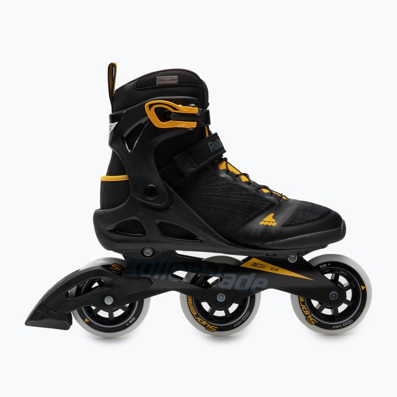 Pattini a rotelle da uomo Rollerblade Macroblade 100 3WD nero/giallo zafferano 2