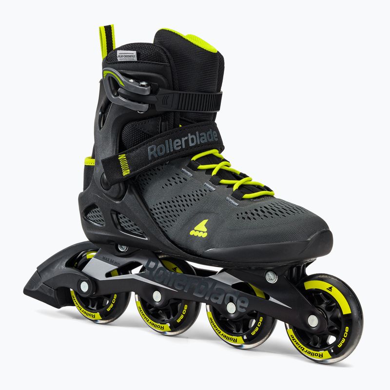 Pattini a rotelle da uomo Rollerblade Macroblade 80 nero/lime