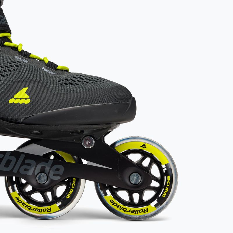 Pattini a rotelle da uomo Rollerblade Macroblade 80 nero/lime 6