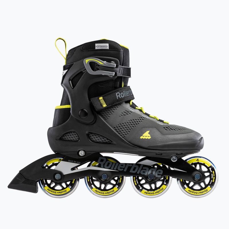 Pattini a rotelle da uomo Rollerblade Macroblade 80 nero/lime 10