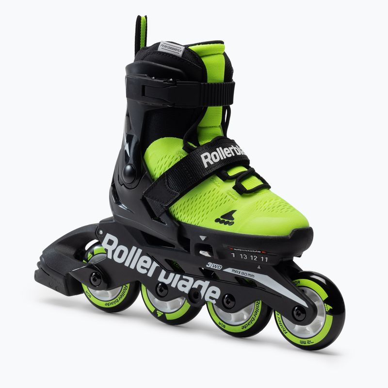 Pattini a rotelle per bambini Rollerblade Microblade giallo neon