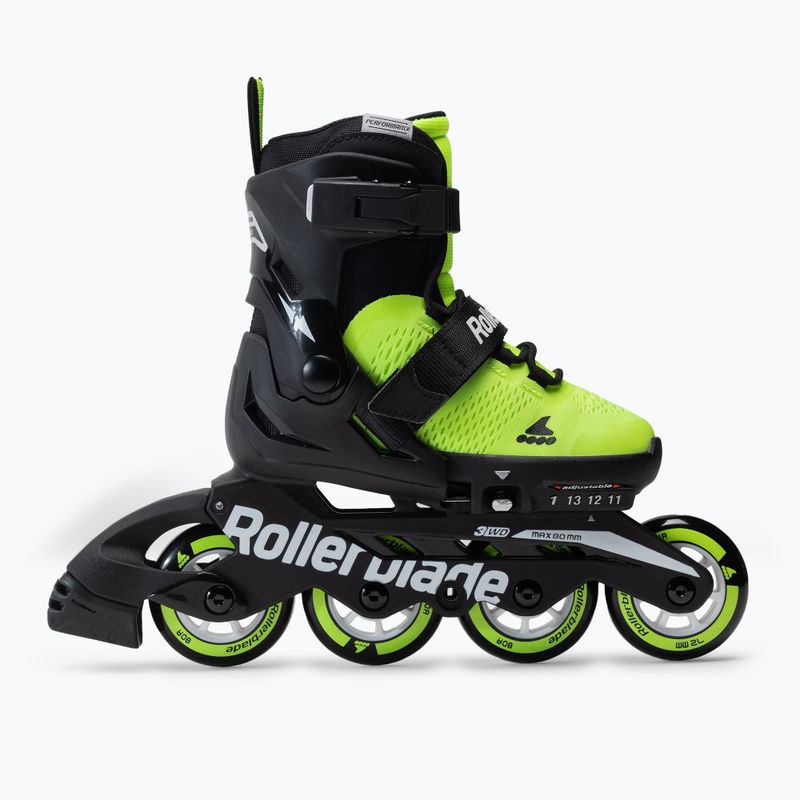 Pattini a rotelle per bambini Rollerblade Microblade giallo neon 2