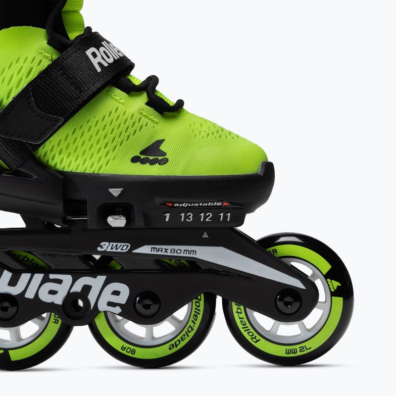 Pattini a rotelle per bambini Rollerblade Microblade giallo neon 6