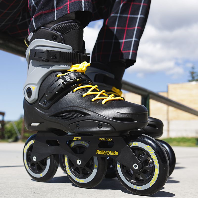 Pattini Rollerblade RB 110 3WD nero/giallo zafferano per uomo 9