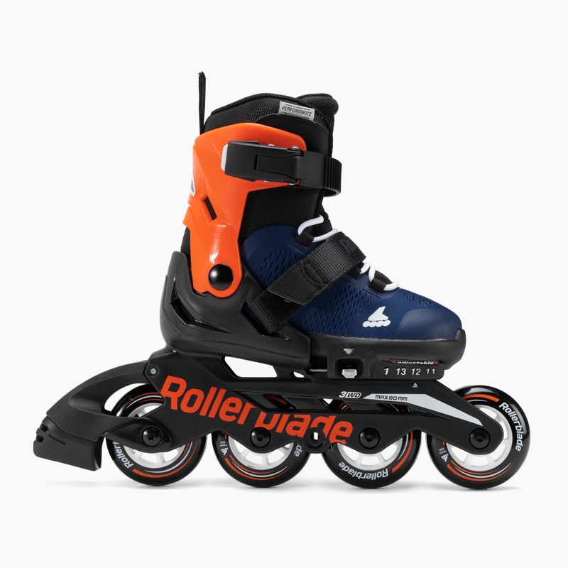 Pattini a rotelle Rollerblade Microblade per bambini blu notte/arancio caldo 2