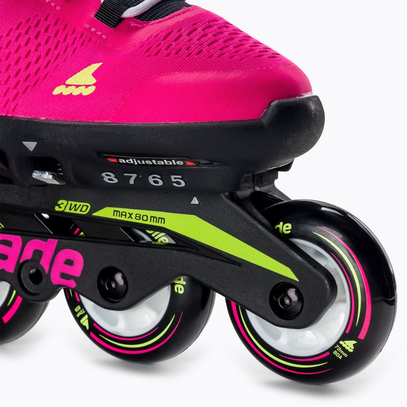 Pattini a rotelle per bambini Rollerblade Microblade rosa/verde chiaro 7