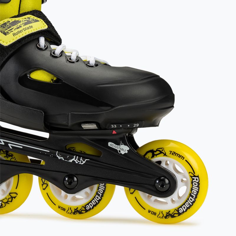 Pattini a rotelle Rollerblade Fury per bambini nero/giallo 5