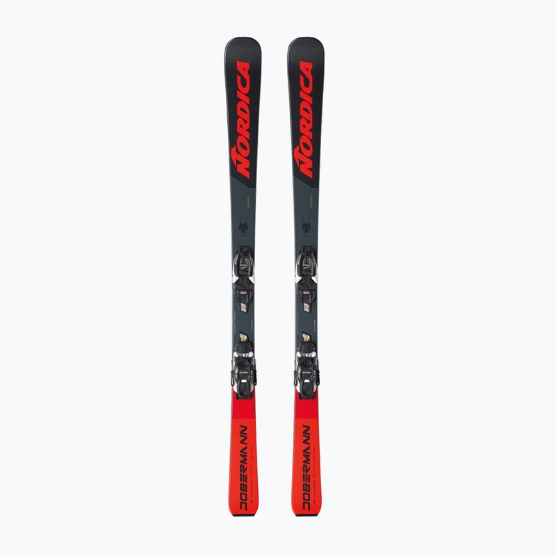 Sci da discesa per bambini Nordica Doberman Combi Pro S + attacchi J7.0 FDT nero/rosso 6