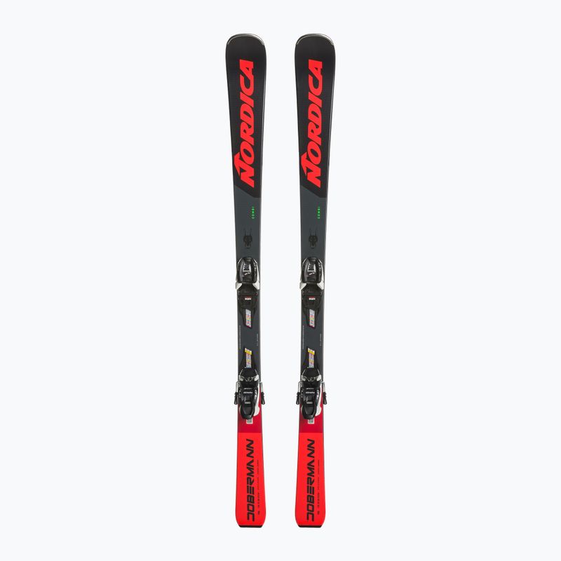 Sci da discesa per bambini Nordica Doberman Combi Pro S + attacchi J7.0 FDT nero/rosso