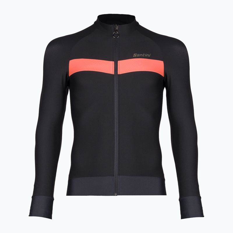 Felpa da ciclismo Santini Adapt nero/arancio da uomo
