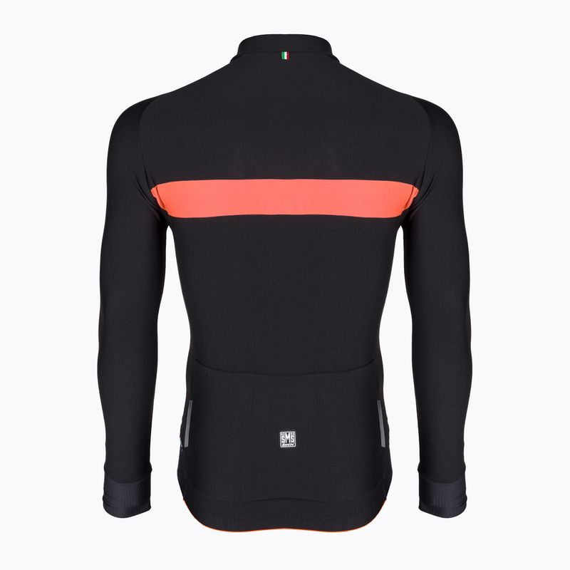 Felpa da ciclismo Santini Adapt nero/arancio da uomo 2