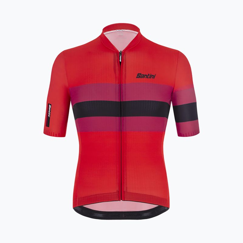 Maglia da ciclismo Santini Ecosleek Bengal rosso da uomo