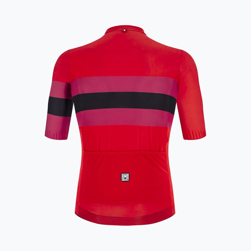Maglia da ciclismo Santini Ecosleek Bengal rosso da uomo 3