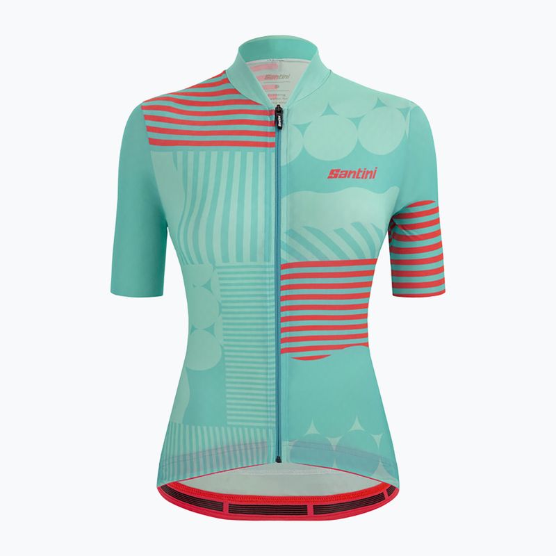 Maglia ciclismo donna Santini Giada Optic aqua