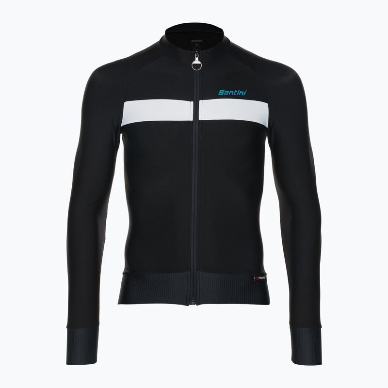 Felpa da ciclismo Santini Adapt bianco/nero da uomo