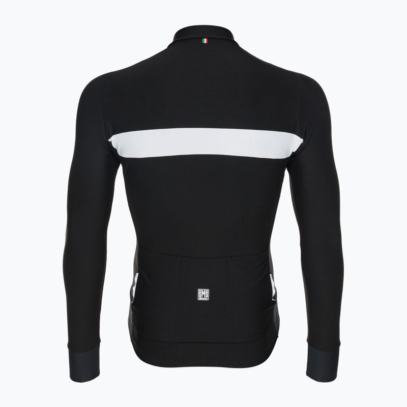 Felpa da ciclismo Santini Adapt bianco/nero da uomo 2