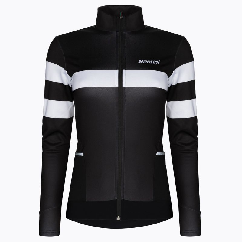 Felpa ciclismo donna Santini Coral Bengal nero/bianco